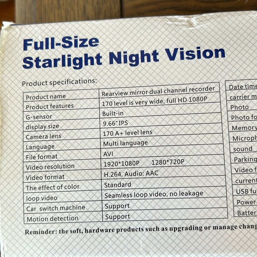 Full-Size Starlight Night Vision Dash Cam Mirror | HD 170° Wide Angle | NEW - Picture 6 of 13
